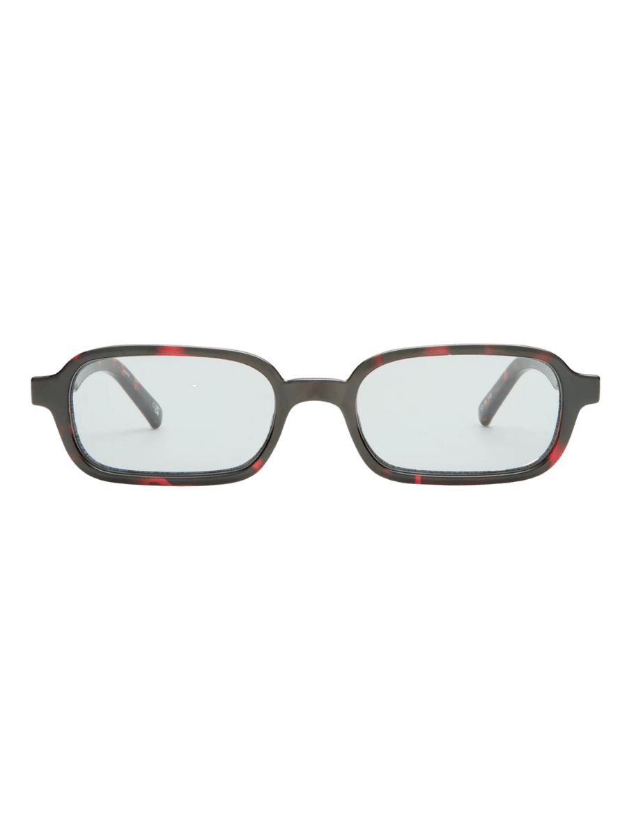 Le Specs Pilferer - Cherry Tort frames with clear lenses against a transparent background | Twentyseven Toronto