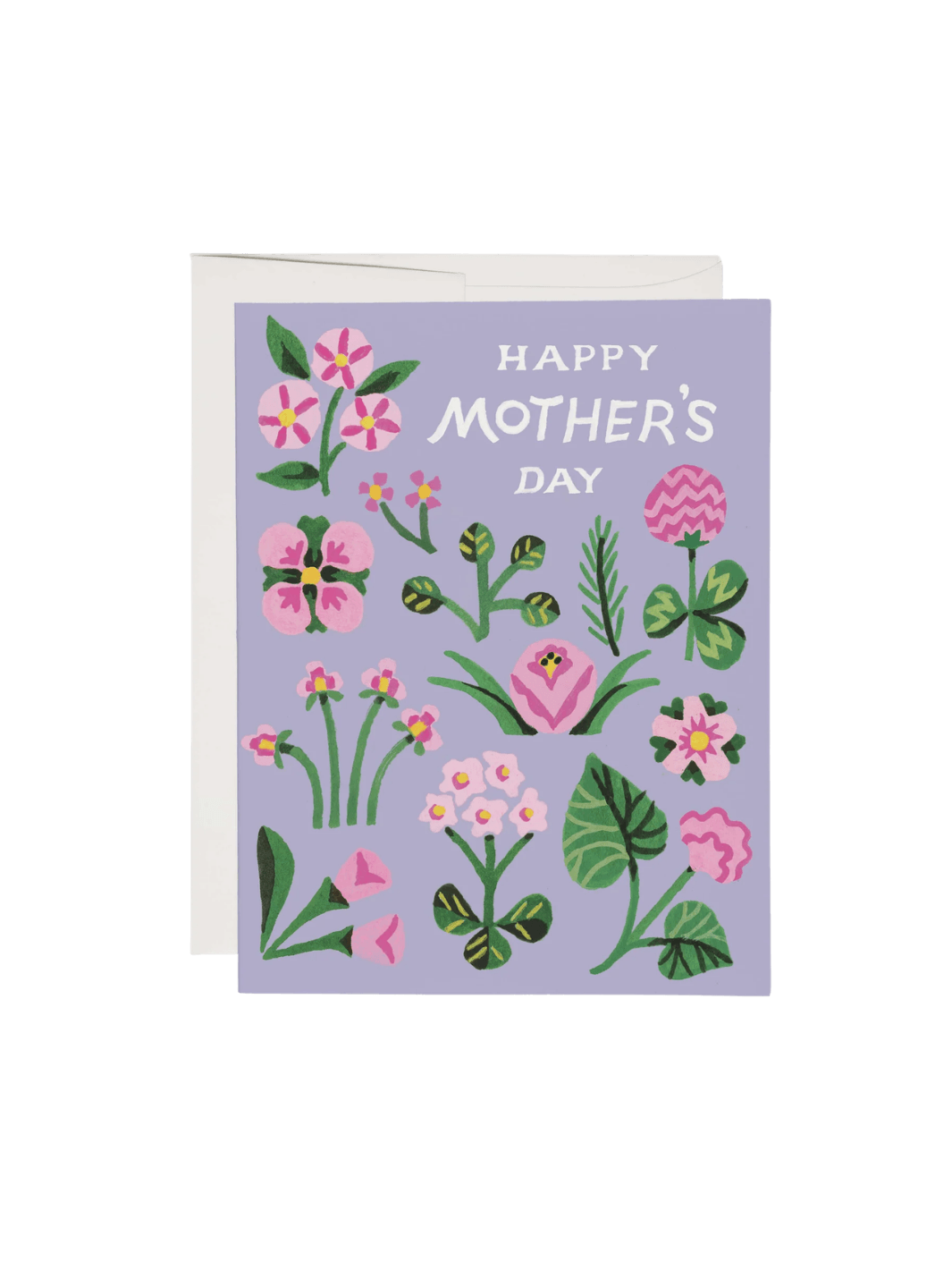 Greeting card with floral design and 'Happy Mother's Day' text on a purple background from Red Cap Cards | Twentyseven Toronto