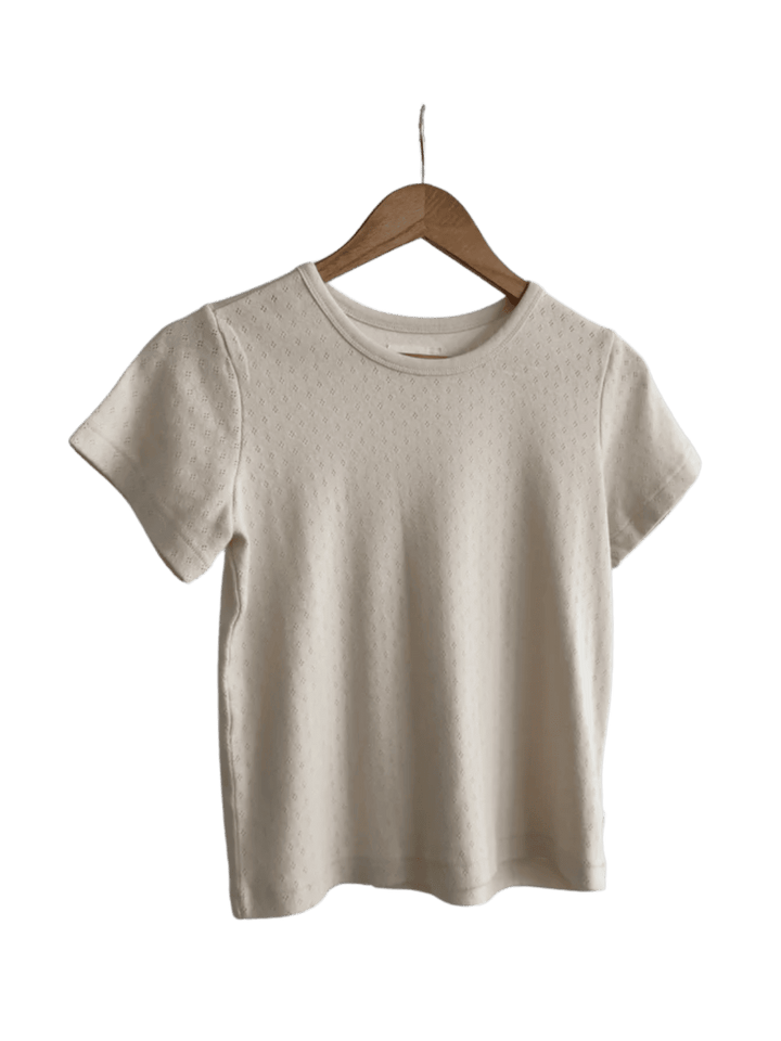 Le Bon Shoppe Pointelle Babe Tee in Naturel | Twentyseven Toronto