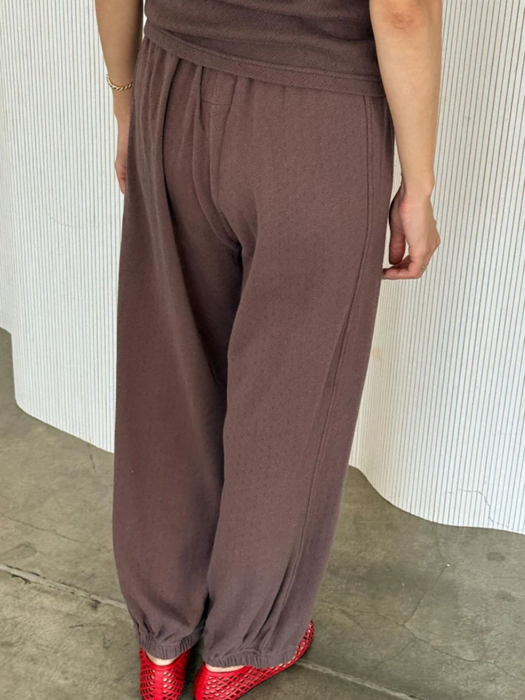 Le Bon Shoppe Pointelle Balloon Pants in Chocolate | Twentyseven Toronto