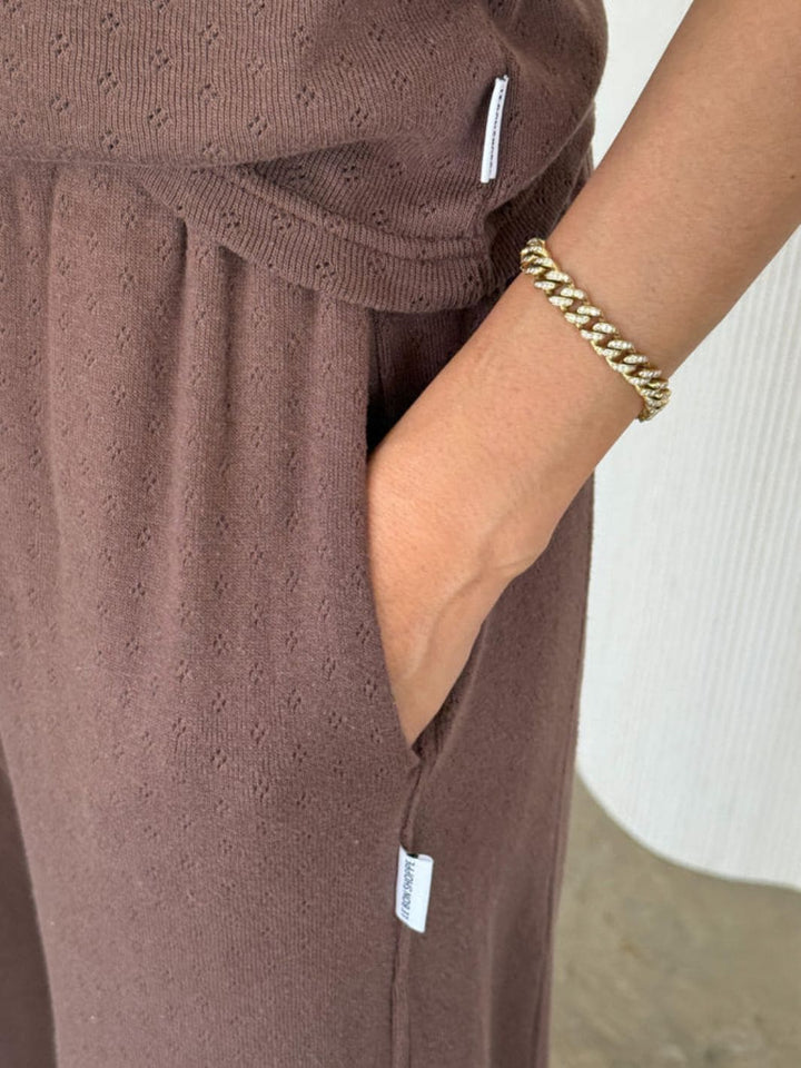 Le Bon Shoppe Pointelle Balloon Pants in Chocolate | Twentyseven Toronto