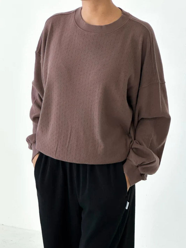 Le Bon Shoppe Pointelle Core Sweatshirt in Chocolate | Twentyseven Toronto