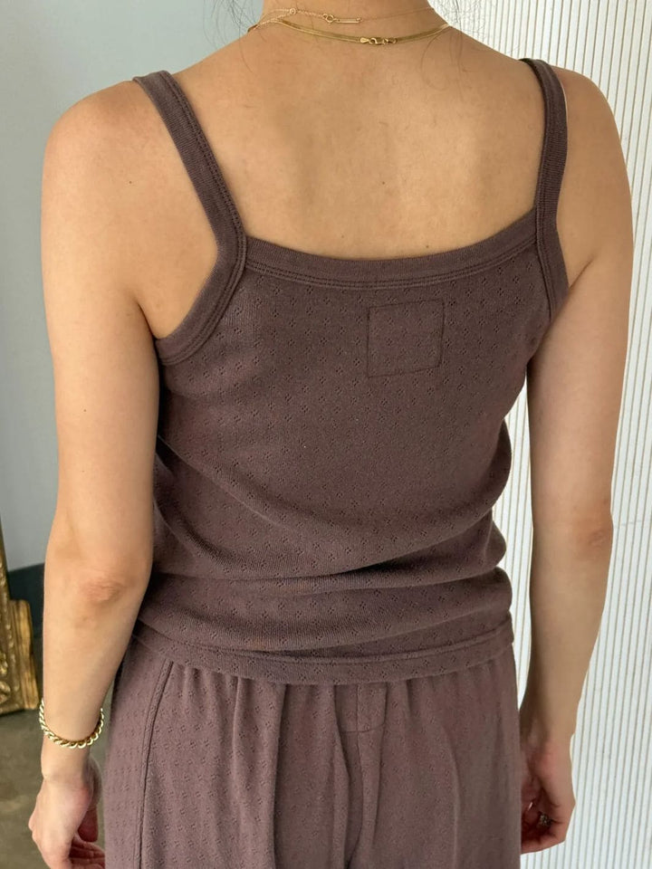 Le Bon Shoppe Pointelle Eve Cami in Chocolate | Twentyseven Toronto