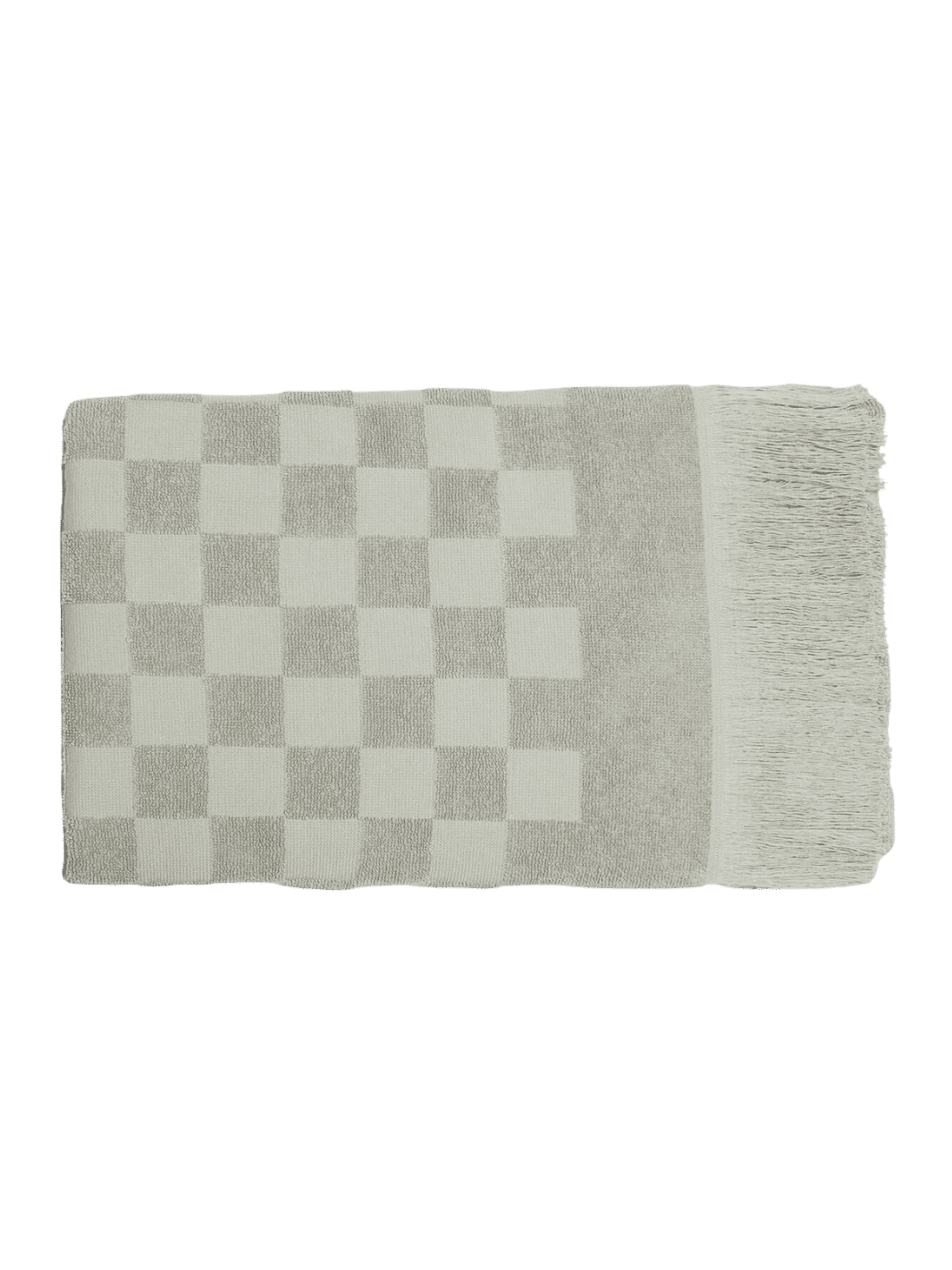 Organic Poolside Checkered Beach Towel - Sage