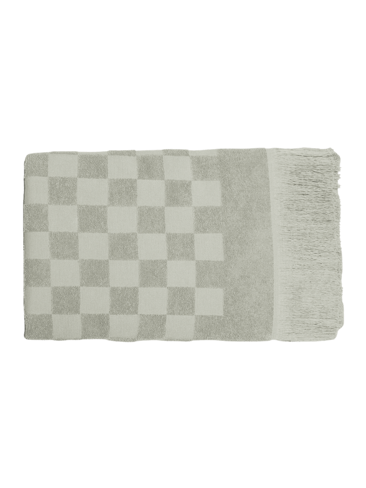 Organic Poolside Checkered Beach Towel - Sage