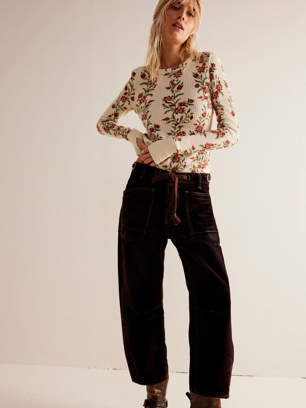 Free People We the Free Pretty Little Thermal in Sand Combo Folk Vine | Twentyseven Toronto