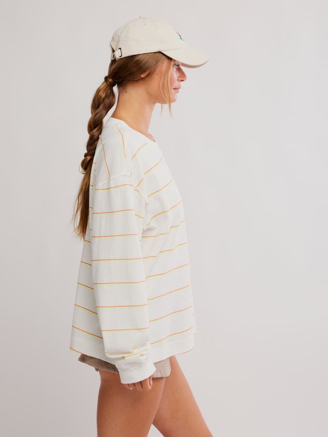 Free People FP Movement Printed Hustle Layer in Awning Stripe Ivory | Twentyseven Toronto