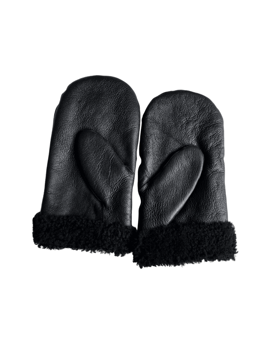 Billy Bamboo Puffy Shearling Mittens in Black | Twentyseven Toronto