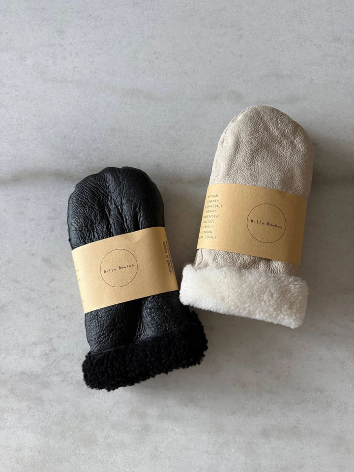 Billy Bamboo Puffy Shearling Mittens in Black | Twentyseven Toronto