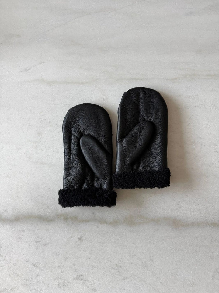 Billy Bamboo Puffy Shearling Mittens in Black | Twentyseven Toronto