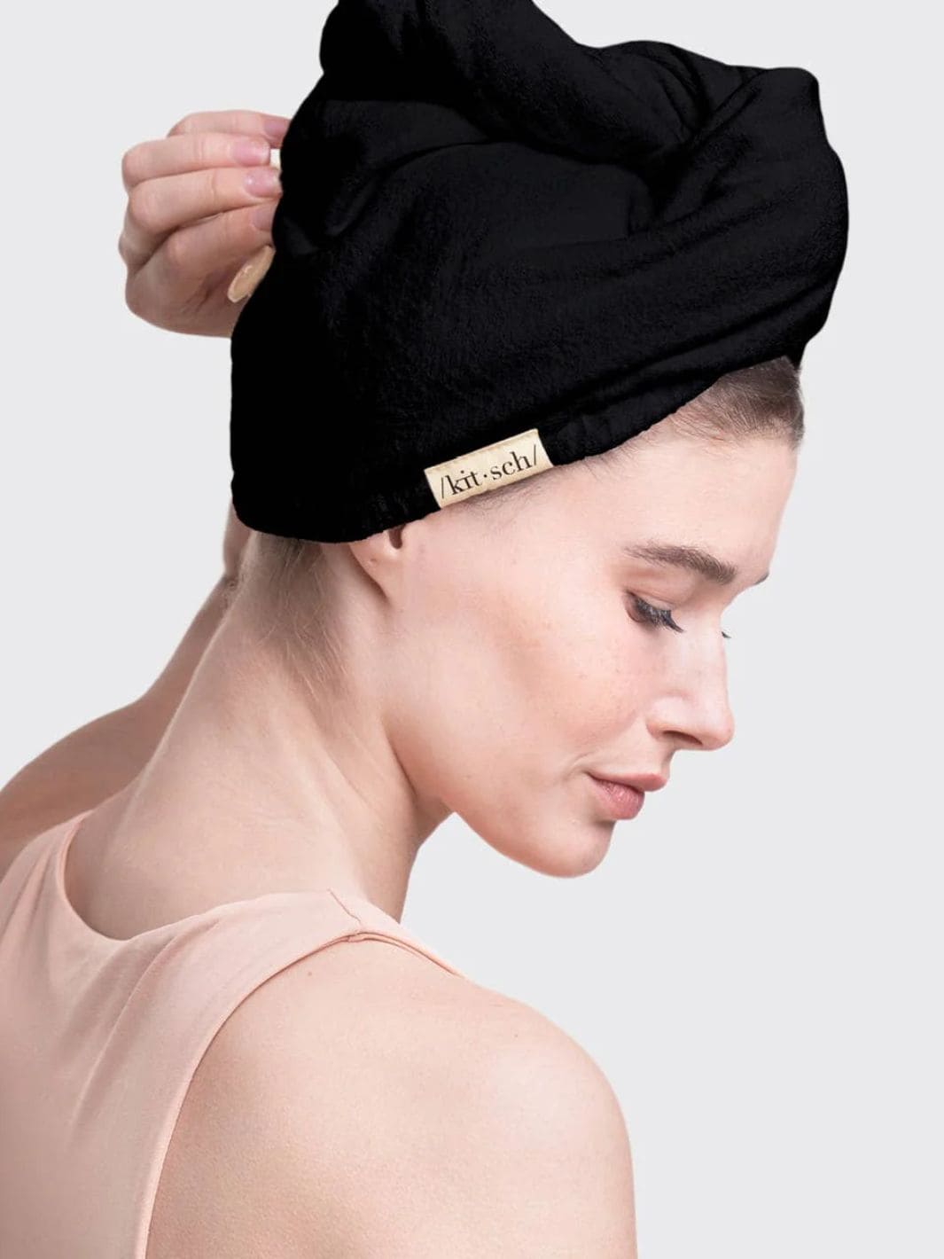 KITSCH Quick Dry Hair Towel - Eco Black | Twentyseven Toronto