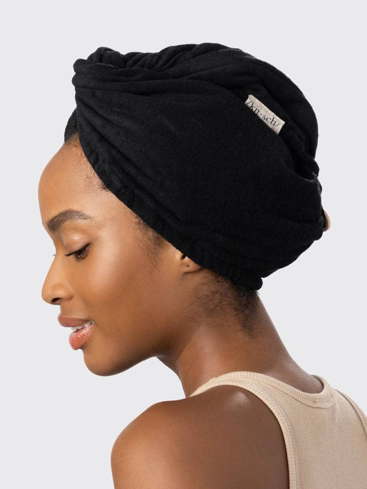 KITSCH Quick Dry Hair Towel - Eco Black | Twentyseven Toronto