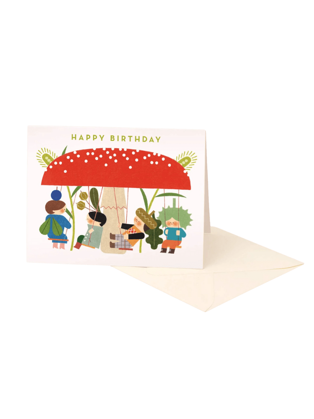 Clap Clap Design Red Mushroom Swings Birthday Card | Twentyseven Toronto