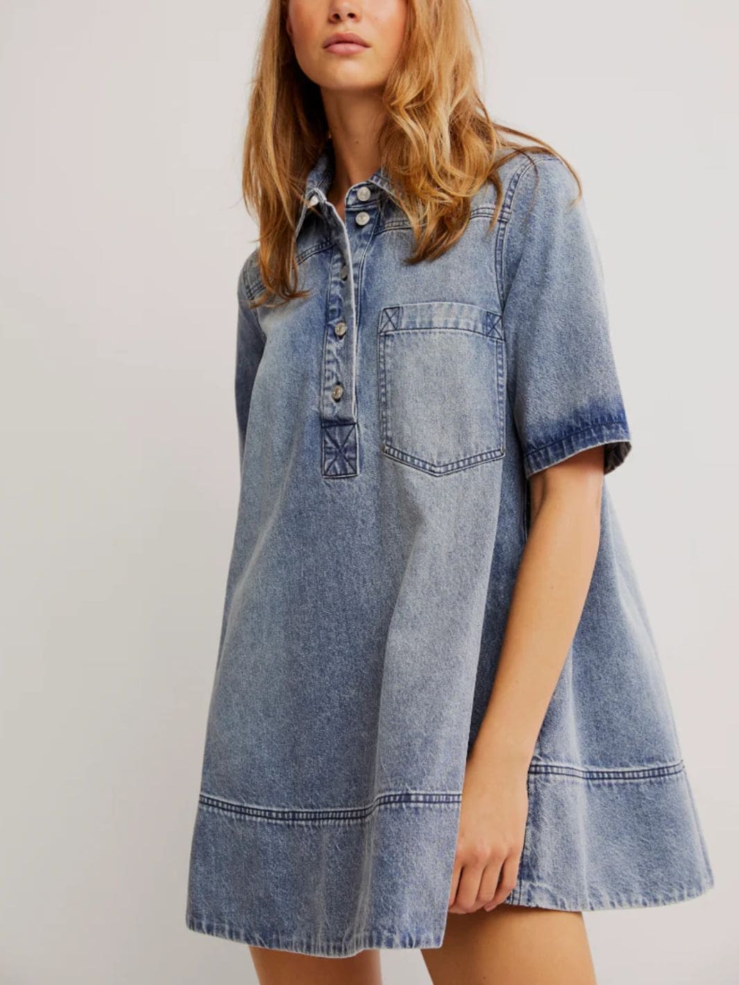 Free People Remino Denim Mini in Ocean Blue | Twentyseven Toronto Free People Remino Denim Mini in Ocean Blue | Twentyseven Toronto