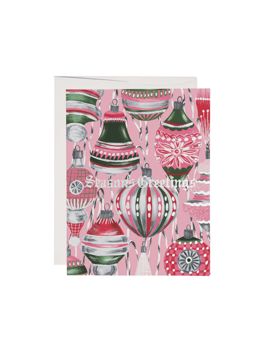 Red Cap Cards Retro Ornaments Holiday Greeting Card | Twentyseven Toronto