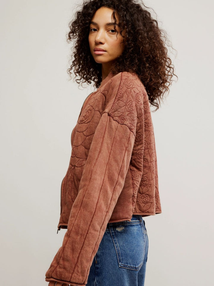 Free People Rose Zip-Up Sweatshirt in Cinnamon Stick | Twentyseven Toronto