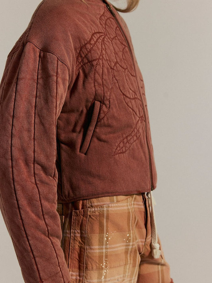 Free People Rose Zip-Up Sweatshirt in Cinnamon Stick | Twentyseven Toronto