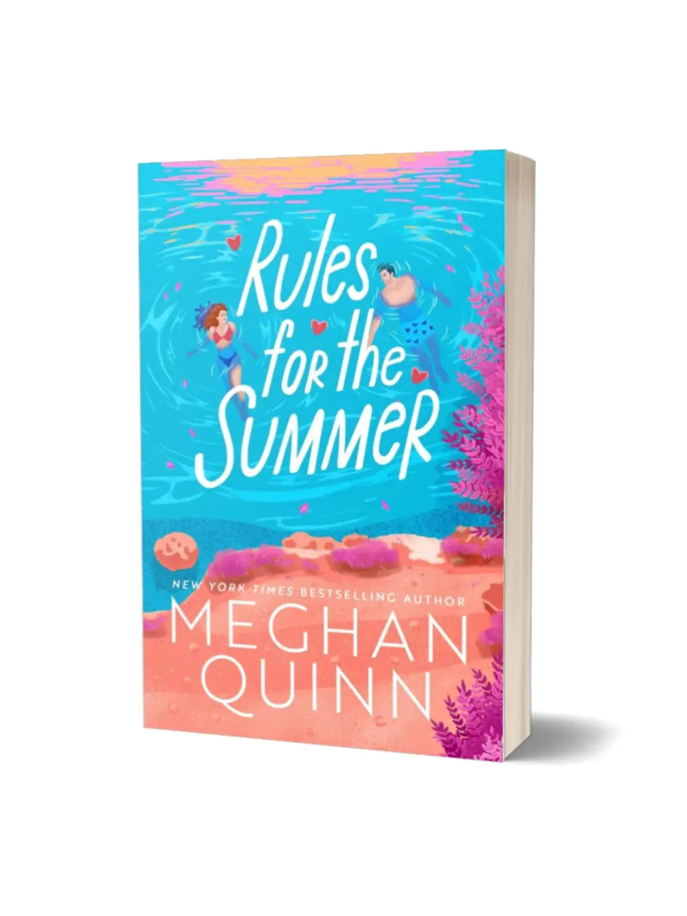 Book cover of 'Rules for the Summer' by Meghan Quinn with a colourful design on a white background | Twentyseven Toronto