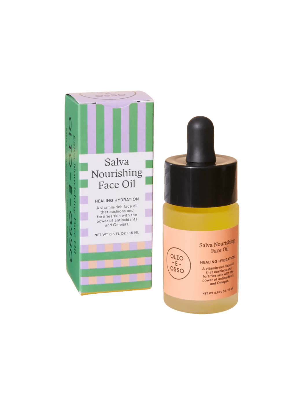 Olio E Ossi Salva Nourishing Face Oil dropper bottle and green / purple box | Twentyseven Toronto