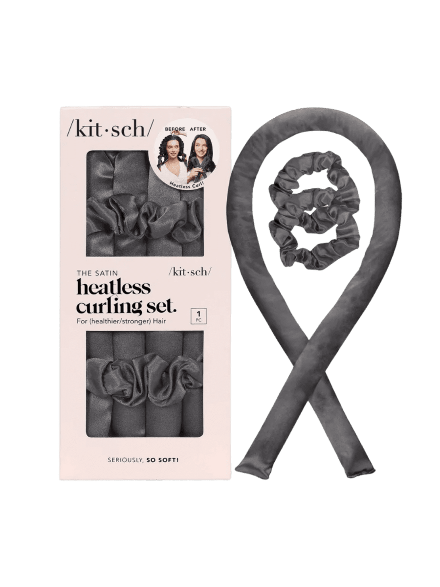 KITSCH Satin Heatless Curling Set - Charcoal | Twentyseven Toronto