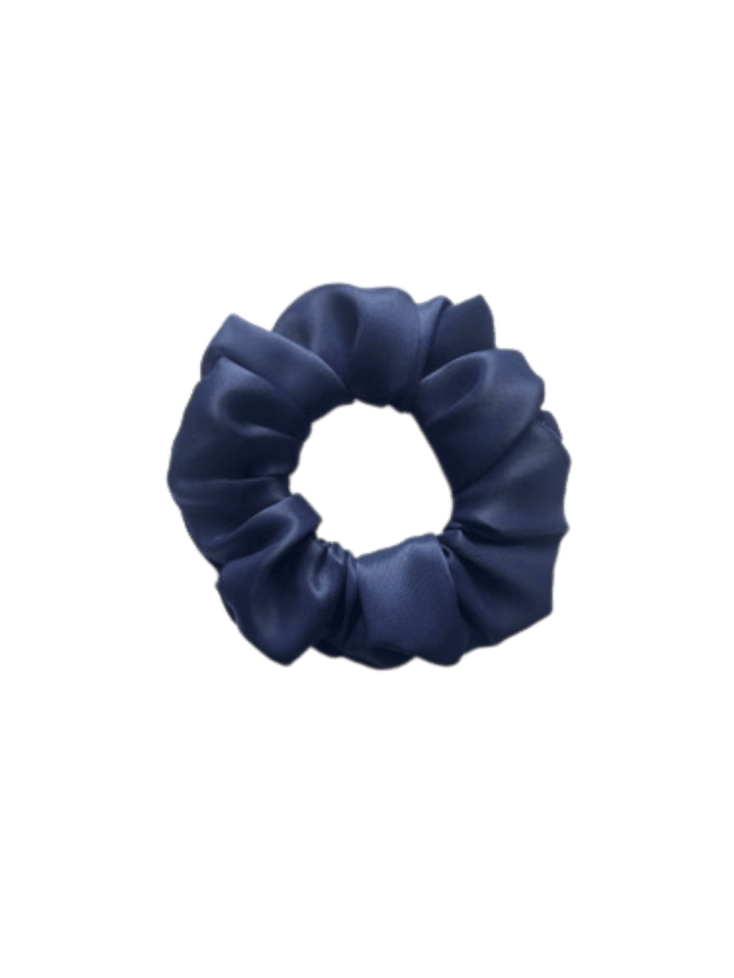 Navy blue scrunchie in 'Matte Navy' on a transparent background | Twentyseven Toronto