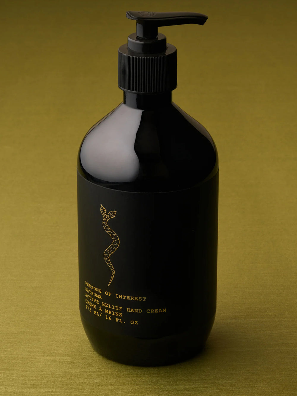 Persons of Interest Satsuma Active Relief Hand Cream in black pump bottle | Twentyseven Toronto