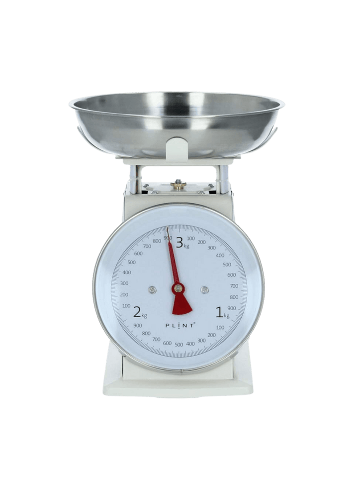 Cream coloured kitchen scale from Plint A/S on a transparent background | Twentyseven Toronto