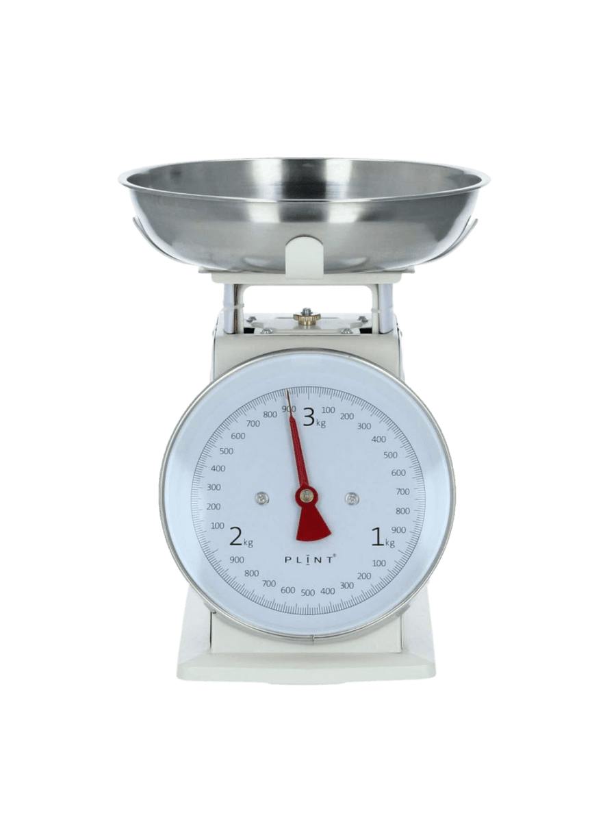Cream coloured kitchen scale from Plint A/S on a transparent background | Twentyseven Toronto