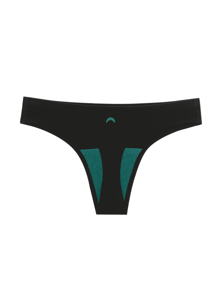 Huha Mineral Underwear Seamless Low-Mid Rise Thong in Black | Twentyseven Toronto