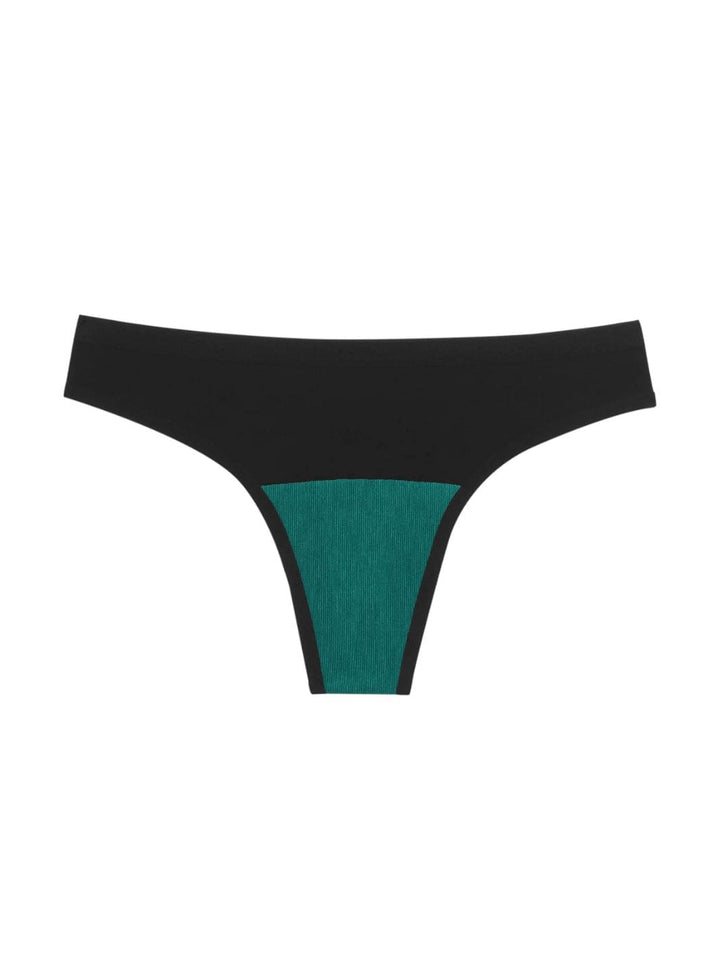 Huha Mineral Underwear Seamless Low-Mid Rise Thong in Black | Twentyseven Toronto