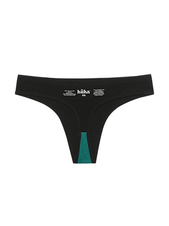 Huha Mineral Underwear Seamless Low-Mid Rise Thong in Black | Twentyseven Toronto