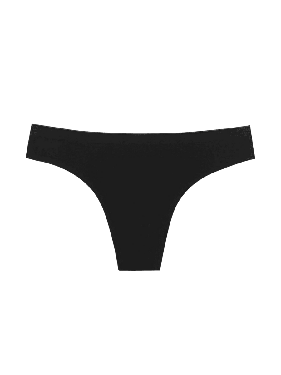 Huha Mineral Underwear Seamless Low-Mid Rise Thong in Black | Twentyseven Toronto