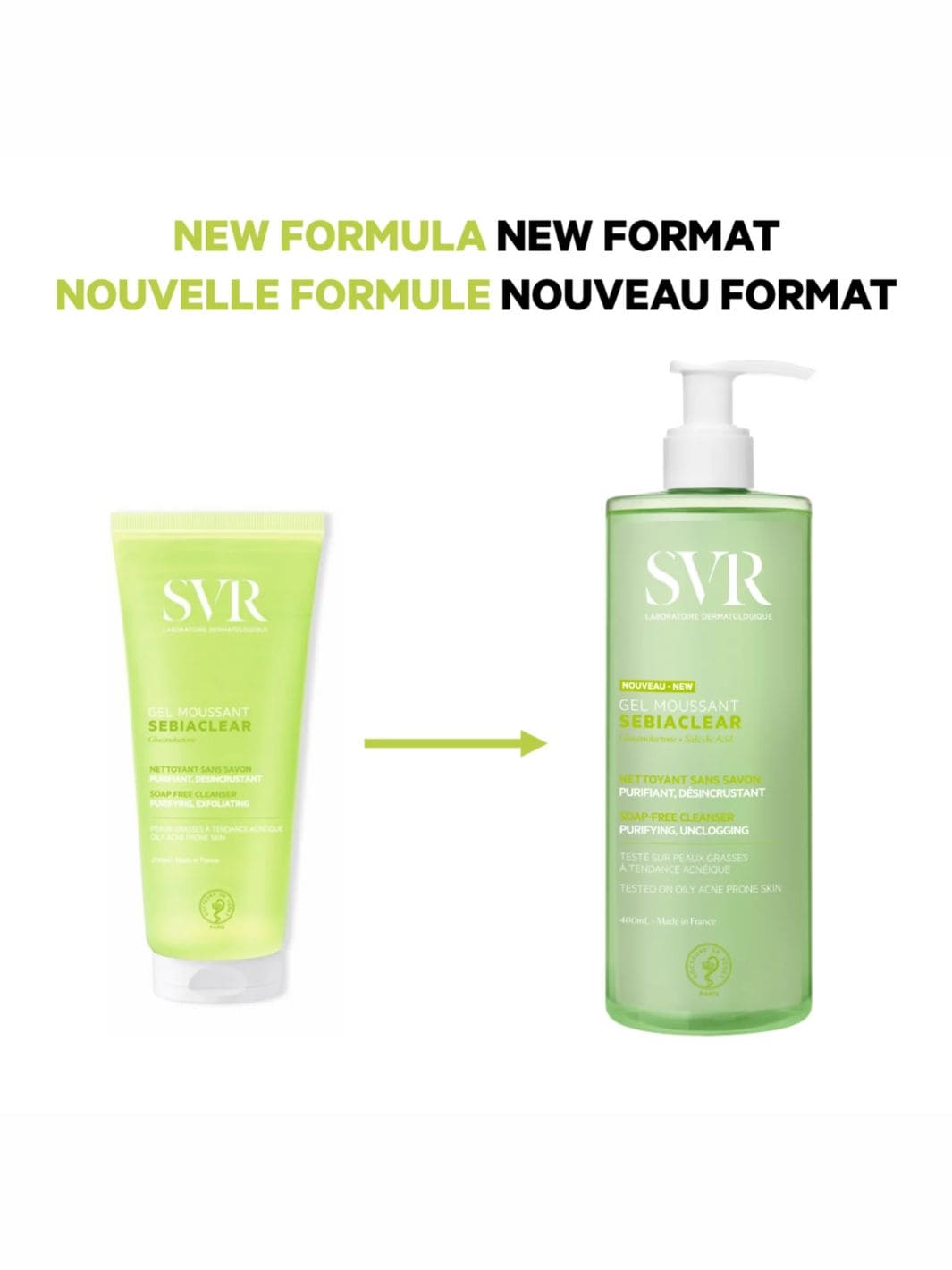 SVR Sebiaclear Gel Moussant Foaming Gel | 400ml | Twentyseven Toronto