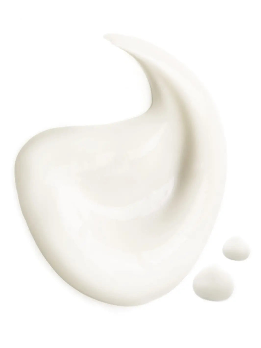 Close-up droplet of white Leonor Greyl 'Serum de Soie Sublimateur' cream droplet on a white background | Twentyseven Toronto