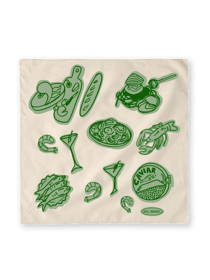 Mel Andrel Seven Fishes Tea Towel in Evergreen | Twentyseven Toronto
