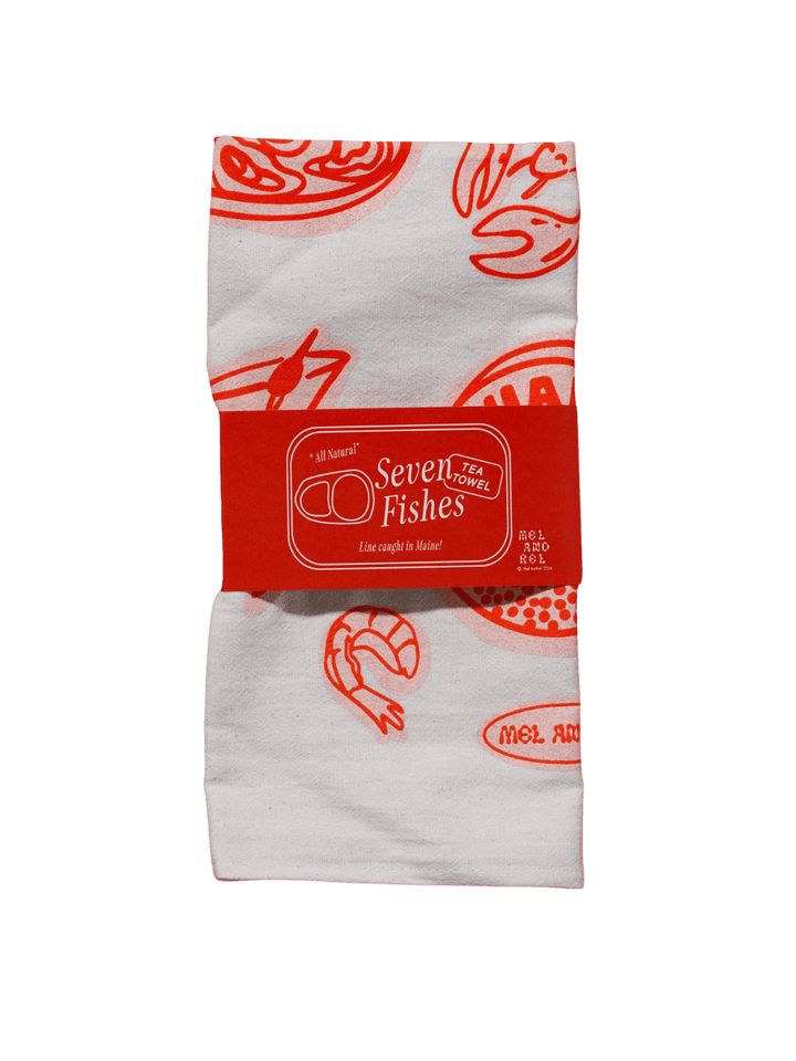 Mel Andrel Seven Fishes 20" × 20" Tea Towel - Gumdrop | Twentyseven Toronto