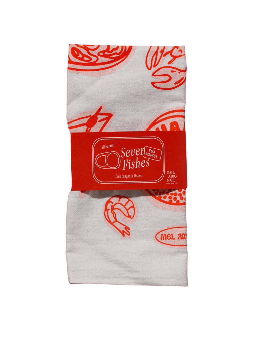 Mel Andrel Seven Fishes 20" × 20" Tea Towel - Gumdrop | Twentyseven Toronto