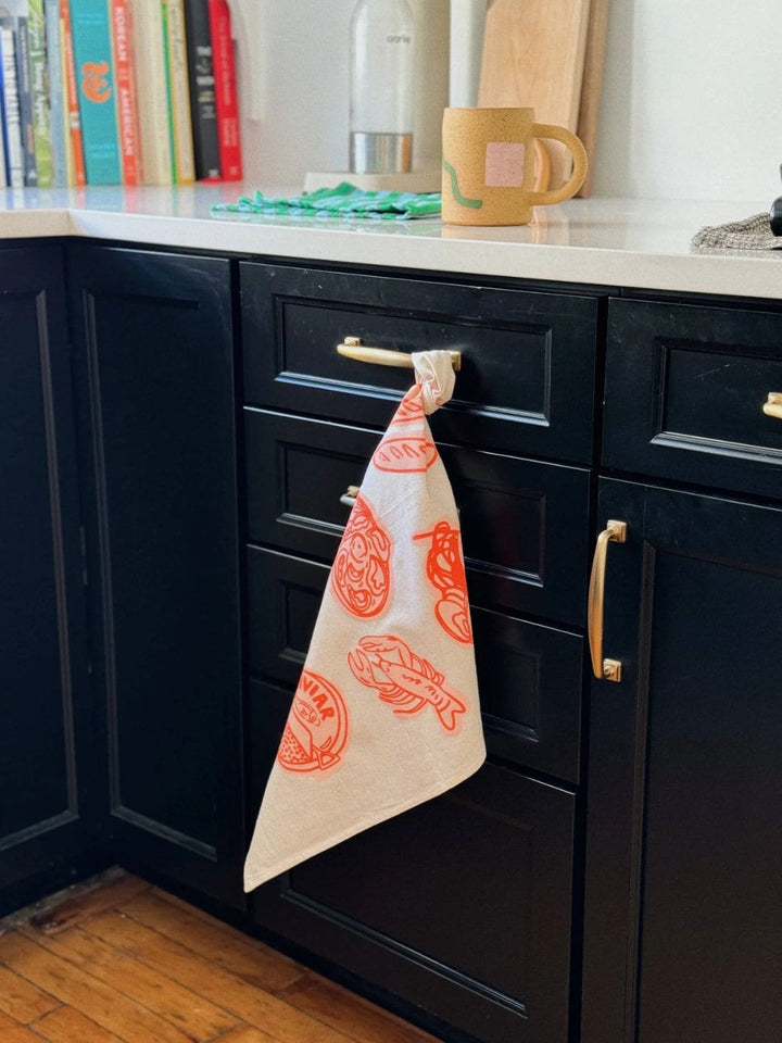 Mel Andrel Seven Fishes 20" × 20" Tea Towel - Gumdrop | Twentyseven Toronto