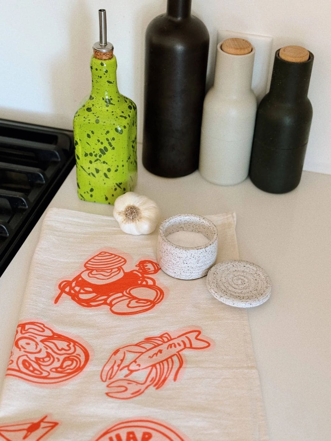 Mel Andrel Seven Fishes 20" × 20" Tea Towel - Gumdrop | Twentyseven Toronto