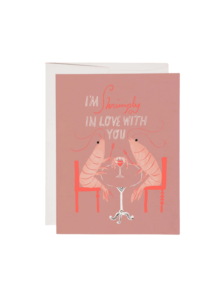 Red Cap Cards Shrimply Love Greeting Card by Emily Isabella | Twentyseven Toronto