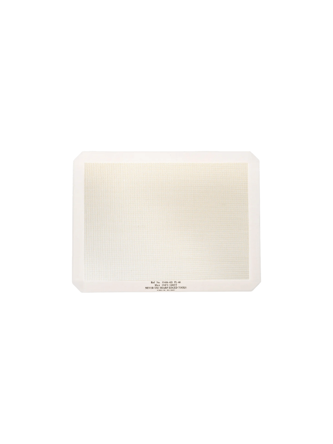 A single white-bordered rectangular Silicone Placemat from Puebco is displayed flat, highlighting its textured fiberglass mesh center | Twentyseven Toronto