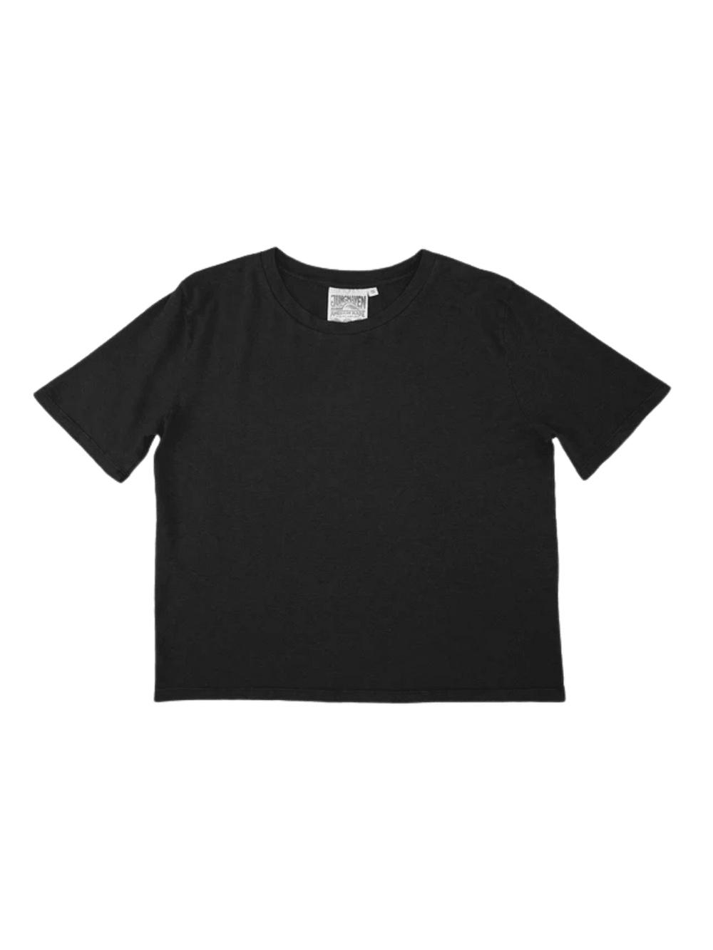 A black crewneck short-sleeve Cropped Silverlake Tee from Jungmaven | Twentyseven Toronto