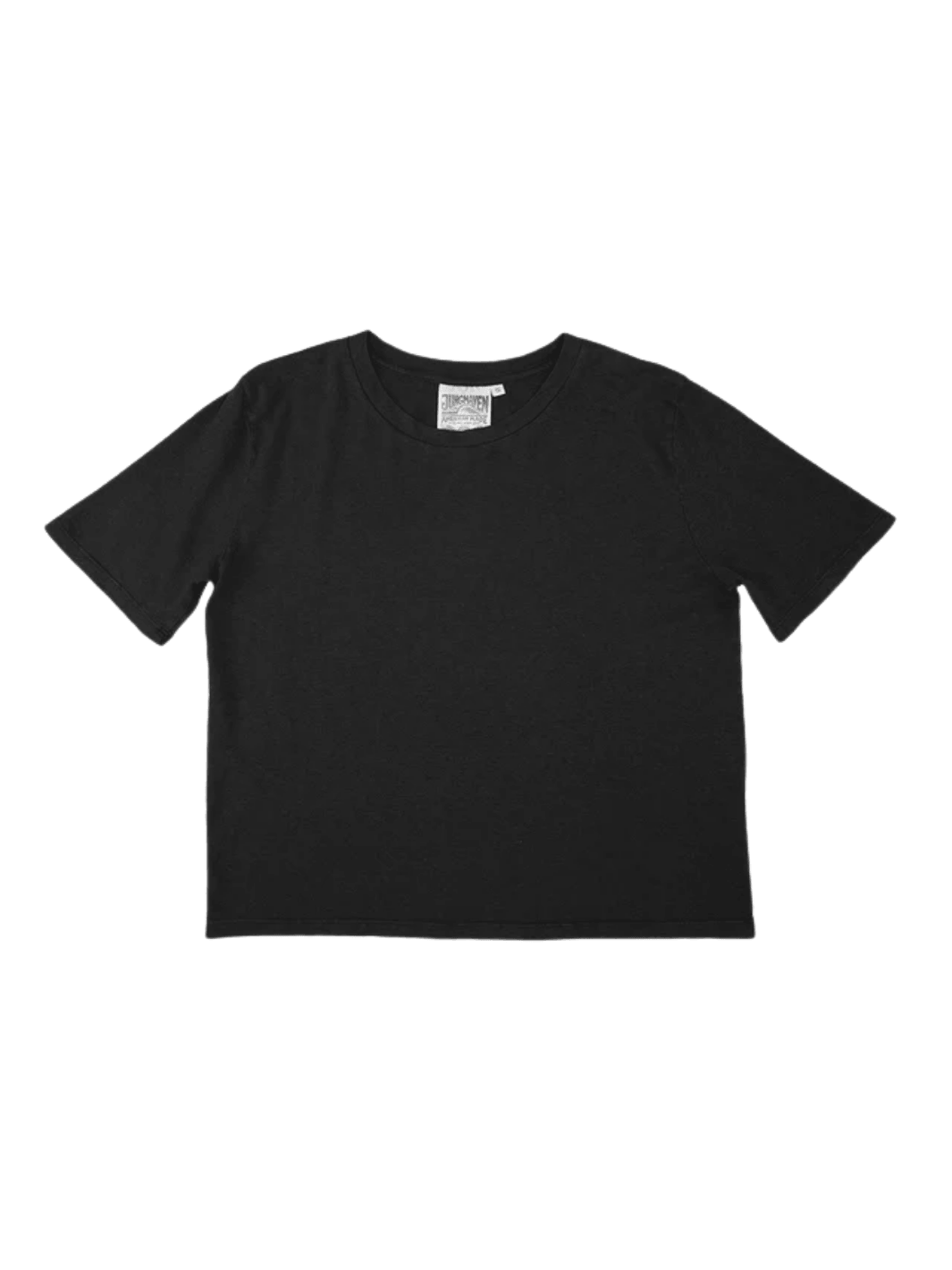A black crewneck short-sleeve Cropped Silverlake Tee from Jungmaven | Twentyseven Toronto