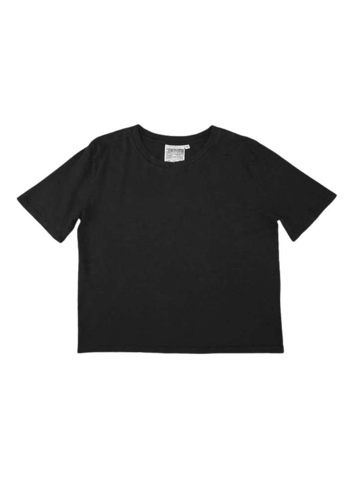 A black crewneck short-sleeve Cropped Silverlake Tee from Jungmaven | Twentyseven Toronto