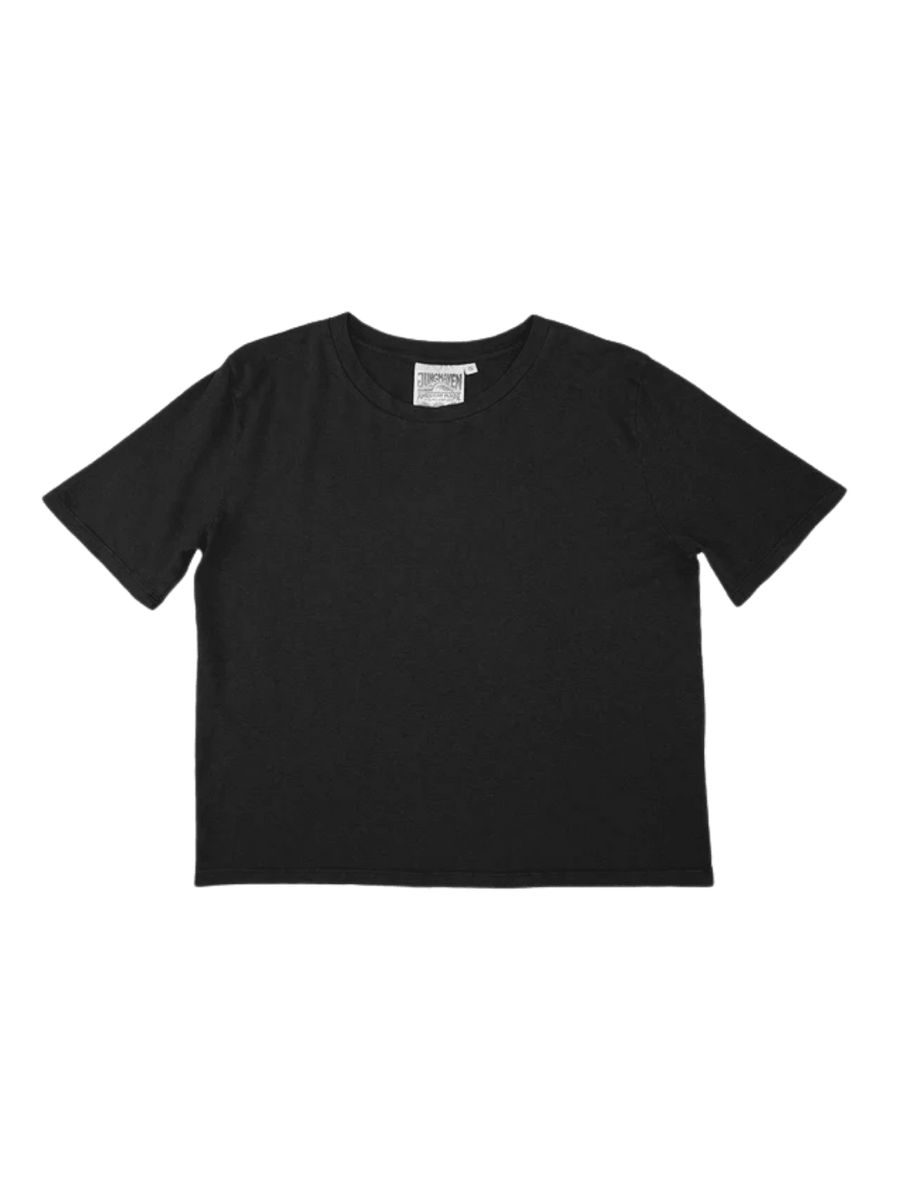 A black crewneck short-sleeve Cropped Silverlake Tee from Jungmaven | Twentyseven Toronto