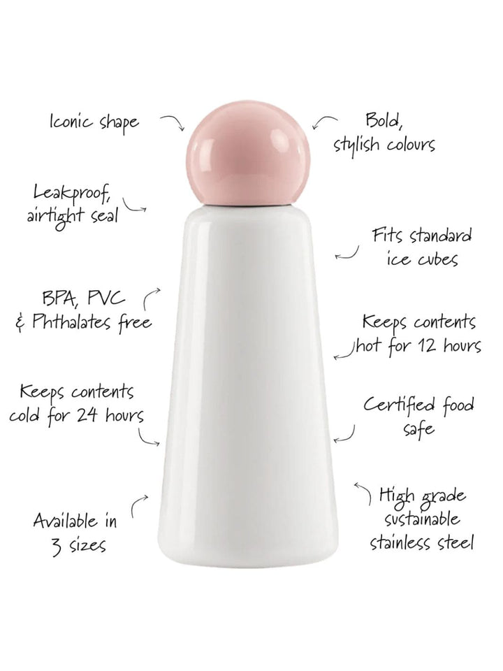 Lund London Skittle Original Water Bottle 500ml - White & Pink | Twentyseven Toronto