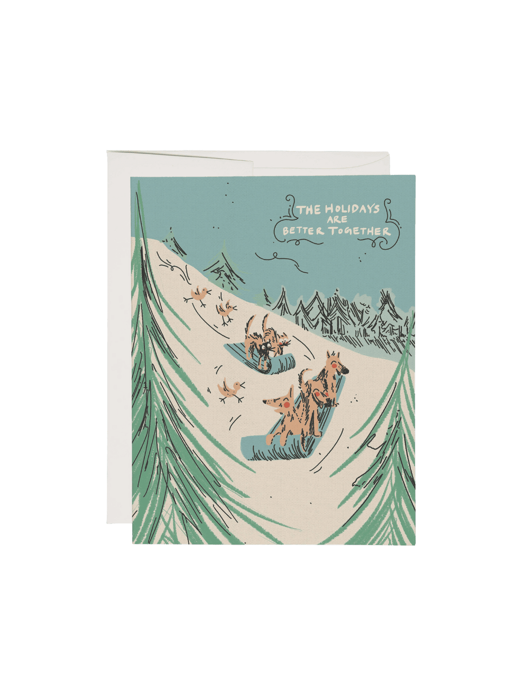 Red Cap Cards Sled Dogs Holiday Greeting Card | Twentyseven Toronto