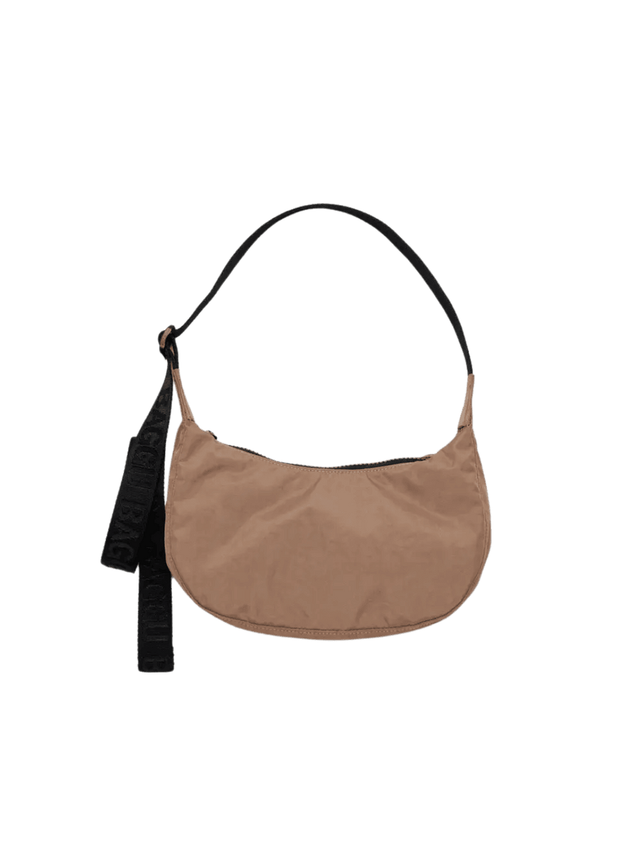 BAGGU Small Nylon Crescent Bag in Cocoa | Twentyseven Toronto