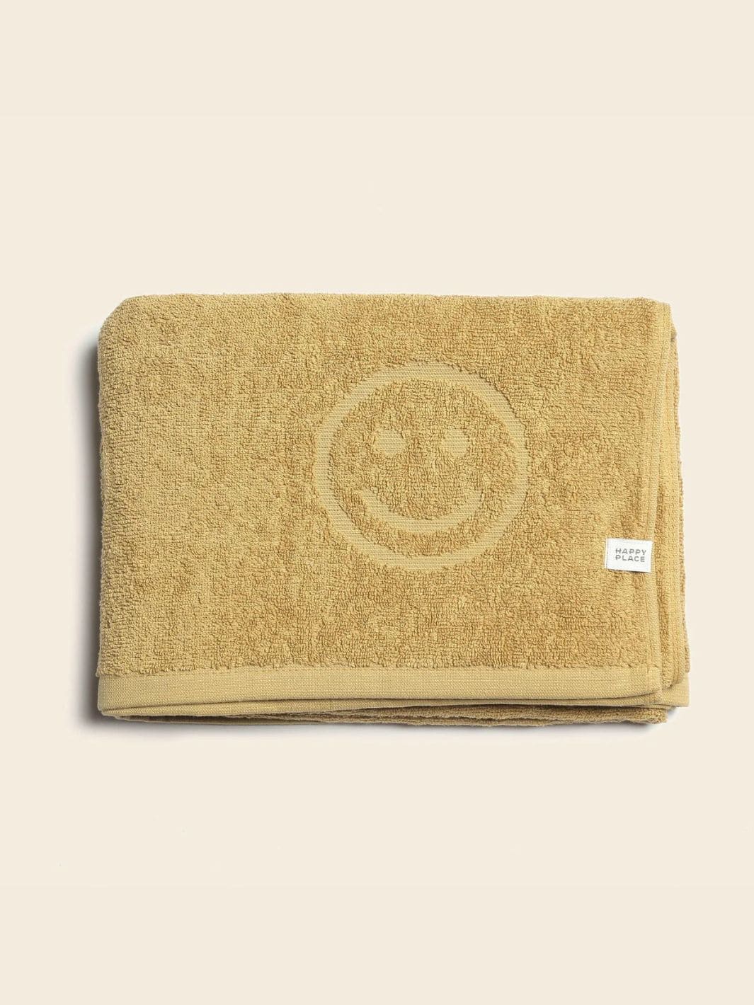 Twentyseven Toronto - Happy Place Poolside Smiley Terry Beach Towel - Dijon