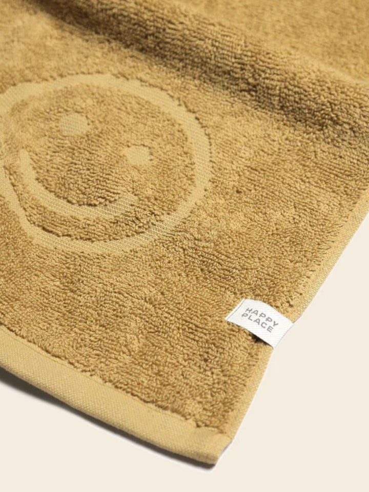 Twentyseven Toronto - Happy Place Poolside Smiley Terry Beach Towel - Dijon